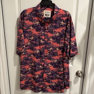 RSVLTS Red and Purple Casual Button Down Shirt